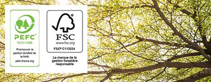 100% de nos bois proviennent de forêts gérées de façon responsable